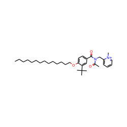 CCCCCCCCCCCCCCOc1ccc(C(=O)N(Cc2cccc[n+]2C)C(C)=O)cc1C(C)(C)C ZINC000014263523