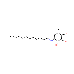 CCCCCCCCCCCCN[C@H]1C[C@H](C)[C@@H](O)[C@H](O)[C@@H]1O ZINC000036323502