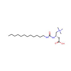 CCCCCCCCCCCCNC(=O)N[C@@H](CC(=O)O)C[N+](C)(C)C ZINC000036338604