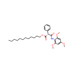 CCCCCCCCCCCCOC(=O)[C@@H](C(=O)Nc1c(OC)cc(OC)cc1OC)c1ccccc1 ZINC000014287001