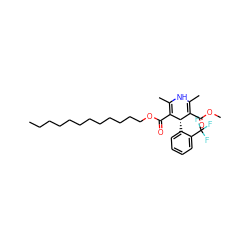 CCCCCCCCCCCCOC(=O)C1=C(C)NC(C)=C(C(=O)OC)[C@@H]1c1ccccc1C(F)(F)F ZINC000136789685