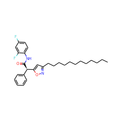 CCCCCCCCCCCCc1cc([C@H](C(=O)Nc2ccc(F)cc2F)c2ccccc2)on1 ZINC000036331503