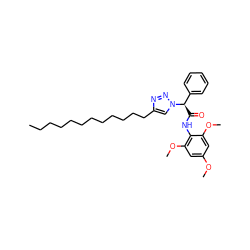 CCCCCCCCCCCCc1cn([C@H](C(=O)Nc2c(OC)cc(OC)cc2OC)c2ccccc2)nn1 ZINC000036331512