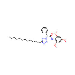 CCCCCCCCCCCCc1nnn([C@H](C(=O)Nc2c(OC)cc(OC)cc2OC)c2ccccc2)n1 ZINC000036331013