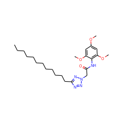 CCCCCCCCCCCCc1nnn(CC(=O)Nc2c(OC)cc(OC)cc2OC)n1 ZINC000036331116