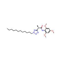 CCCCCCCCCCCCn1nnc([C@@H](C)C(=O)Nc2c(OC)cc(OC)cc2OC)n1 ZINC000036331075