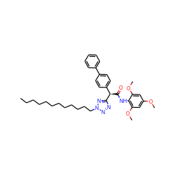 CCCCCCCCCCCCn1nnc([C@H](C(=O)Nc2c(OC)cc(OC)cc2OC)c2ccc(-c3ccccc3)cc2)n1 ZINC000036331095