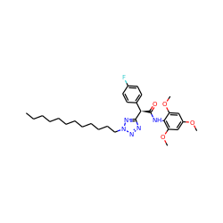 CCCCCCCCCCCCn1nnc([C@H](C(=O)Nc2c(OC)cc(OC)cc2OC)c2ccc(F)cc2)n1 ZINC000036331044