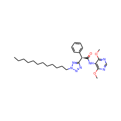 CCCCCCCCCCCCn1nnc([C@H](C(=O)Nc2c(OC)ncnc2OC)c2ccccc2)n1 ZINC000036331007