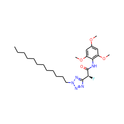 CCCCCCCCCCCCn1nnc([C@H](F)C(=O)Nc2c(OC)cc(OC)cc2OC)n1 ZINC000036331028