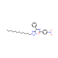 CCCCCCCCCCCCn1nnc([C@H](NC(=O)c2ccc([N+](=O)[O-])cc2)c2ccccc2)n1 ZINC000036331291