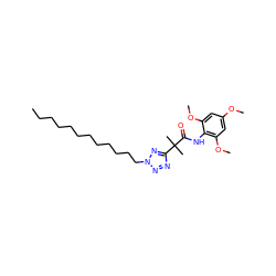 CCCCCCCCCCCCn1nnc(C(C)(C)C(=O)Nc2c(OC)cc(OC)cc2OC)n1 ZINC000014263544