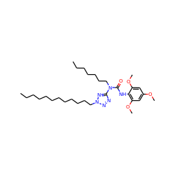 CCCCCCCCCCCCn1nnc(N(CCCCCCC)C(=O)Nc2c(OC)cc(OC)cc2OC)n1 ZINC000036330941