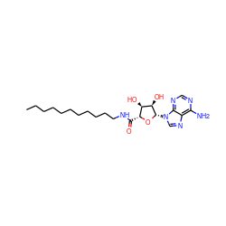 CCCCCCCCCCCNC(=O)[C@H]1O[C@@H](n2cnc3c(N)ncnc32)[C@H](O)[C@@H]1O ZINC000036176874