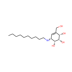 CCCCCCCCCCN[C@@H]1C=C(CO)[C@H](O)[C@H](O)[C@@H]1O ZINC000036159330