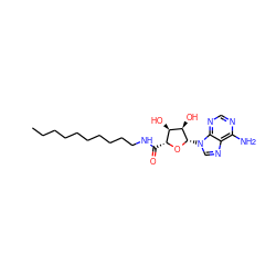 CCCCCCCCCCNC(=O)[C@H]1O[C@@H](n2cnc3c(N)ncnc32)[C@H](O)[C@@H]1O ZINC000036176901