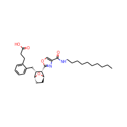 CCCCCCCCCCNC(=O)c1coc([C@@H]2[C@H]3CC[C@@H](O3)[C@@H]2Cc2ccccc2CCC(=O)O)n1 ZINC000169365042
