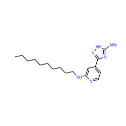 CCCCCCCCCCNc1cc(-c2n[nH]c(N)n2)ccn1 ZINC000044117638