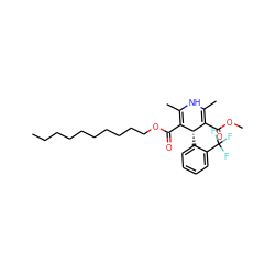 CCCCCCCCCCOC(=O)C1=C(C)NC(C)=C(C(=O)OC)[C@@H]1c1ccccc1C(F)(F)F ZINC000138854941