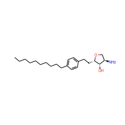 CCCCCCCCCCc1ccc(CC[C@@H]2OC[C@@H](N)[C@@H]2O)cc1 ZINC001772588528