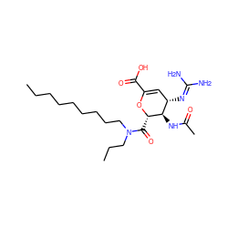 CCCCCCCCCN(CCC)C(=O)[C@@H]1OC(C(=O)O)=C[C@H](N=C(N)N)[C@H]1NC(C)=O ZINC000014944716