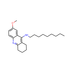 CCCCCCCCCNc1c2c(nc3ccc(OC)cc13)CCCC2 ZINC000064548732