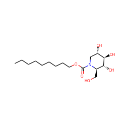 CCCCCCCCCOC(=O)N1C[C@H](O)[C@@H](O)[C@H](O)[C@H]1CO ZINC000049872200