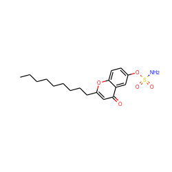 CCCCCCCCCc1cc(=O)c2cc(OS(N)(=O)=O)ccc2o1 ZINC000036338395