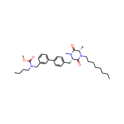 CCCCCCCCN1C(=O)[C@H](Cc2ccc(-c3cccc(CN(CCCC)C(=O)OC)c3)cc2)N(C)C(=O)[C@@H]1C ZINC000014165739