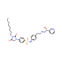 CCCCCCCCN1C(=O)CN(c2ccc(S(=O)(=O)Nc3ccc(CCNC[C@H](O)c4cccnc4)cc3)cc2)C1=O ZINC000034801611