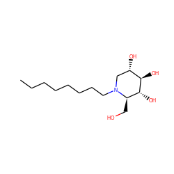 CCCCCCCCN1C[C@H](O)[C@@H](O)[C@H](O)[C@H]1CO ZINC000014967758