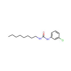 CCCCCCCCNC(=O)Nc1cccc(Cl)c1 ZINC000003195015