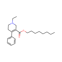 CCCCCCCCOC(=O)C1=C(c2ccccc2)CCN(CC)C1 ZINC000034802090