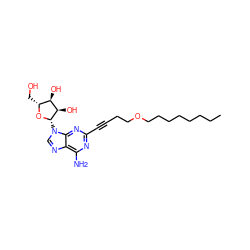 CCCCCCCCOCCC#Cc1nc(N)c2ncn([C@@H]3O[C@H](CO)[C@@H](O)[C@H]3O)c2n1 ZINC000012405277