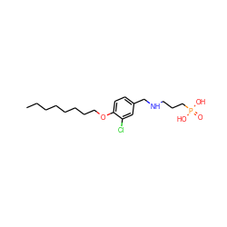 CCCCCCCCOc1ccc(CNCCCP(=O)(O)O)cc1Cl ZINC000036178288