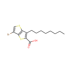 CCCCCCCCc1c(C(=O)O)sc2c(Br)csc12 ZINC000073162606