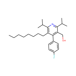 CCCCCCCCc1c(C(C)C)nc(C(C)C)c(CO)c1-c1ccc(F)cc1 ZINC000036351389