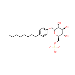 CCCCCCCCc1ccc(O[C@H]2O[C@H](COS(=O)(=O)O)[C@@H](O)[C@H](O)[C@H]2O)cc1 ZINC001772624210