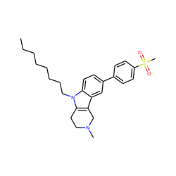 CCCCCCCCn1c2c(c3cc(-c4ccc(S(C)(=O)=O)cc4)ccc31)CN(C)CC2 ZINC000207288788