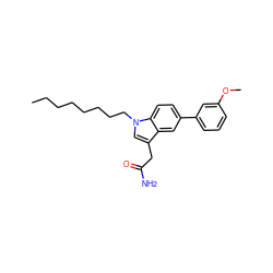 CCCCCCCCn1cc(CC(N)=O)c2cc(-c3cccc(OC)c3)ccc21 ZINC000064539402