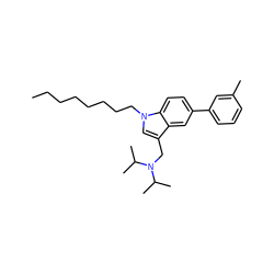 CCCCCCCCn1cc(CN(C(C)C)C(C)C)c2cc(-c3cccc(C)c3)ccc21 ZINC000064540350