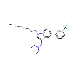 CCCCCCCCn1cc(CN(CC)CC)c2cc(-c3cccc(C(F)(F)F)c3)ccc21 ZINC000096258406