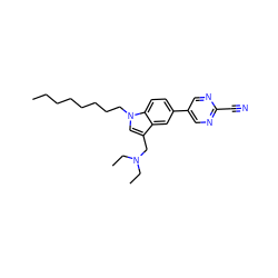 CCCCCCCCn1cc(CN(CC)CC)c2cc(-c3cnc(C#N)nc3)ccc21 ZINC000096258401