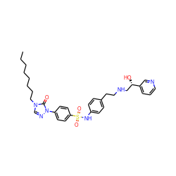 CCCCCCCCn1cnn(-c2ccc(S(=O)(=O)Nc3ccc(CCNC[C@H](O)c4cccnc4)cc3)cc2)c1=O ZINC000034801630