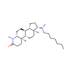 CCCCCCCN(C)[C@H]1CC[C@H]2[C@@H]3CC[C@H]4N(C)C(=O)CC[C@]4(C)[C@H]3CC[C@@]21C ZINC000049792509