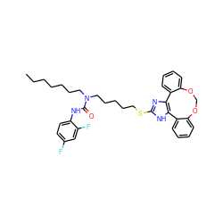 CCCCCCCN(CCCCCSc1nc2c([nH]1)-c1ccccc1OCOc1ccccc1-2)C(=O)Nc1ccc(F)cc1F ZINC000036330822