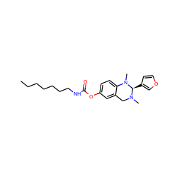 CCCCCCCNC(=O)Oc1ccc2c(c1)CN(C)[C@H](c1ccoc1)N2C ZINC000653732527