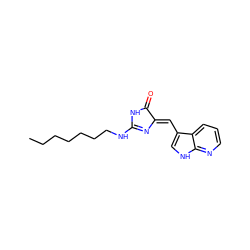 CCCCCCCNC1=N/C(=C\c2c[nH]c3ncccc23)C(=O)N1 ZINC000042888523