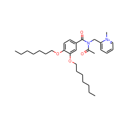 CCCCCCCOc1ccc(C(=O)N(Cc2cccc[n+]2C)C(C)=O)cc1OCCCCCCC ZINC000038361357