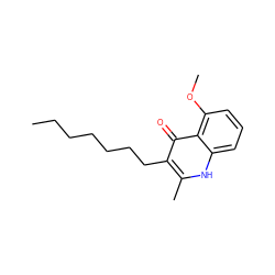 CCCCCCCc1c(C)[nH]c2cccc(OC)c2c1=O ZINC000049639204